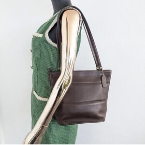 🍍Coach Vintage Tribeca Shopper Tote Brown Leather Shoulder Bag